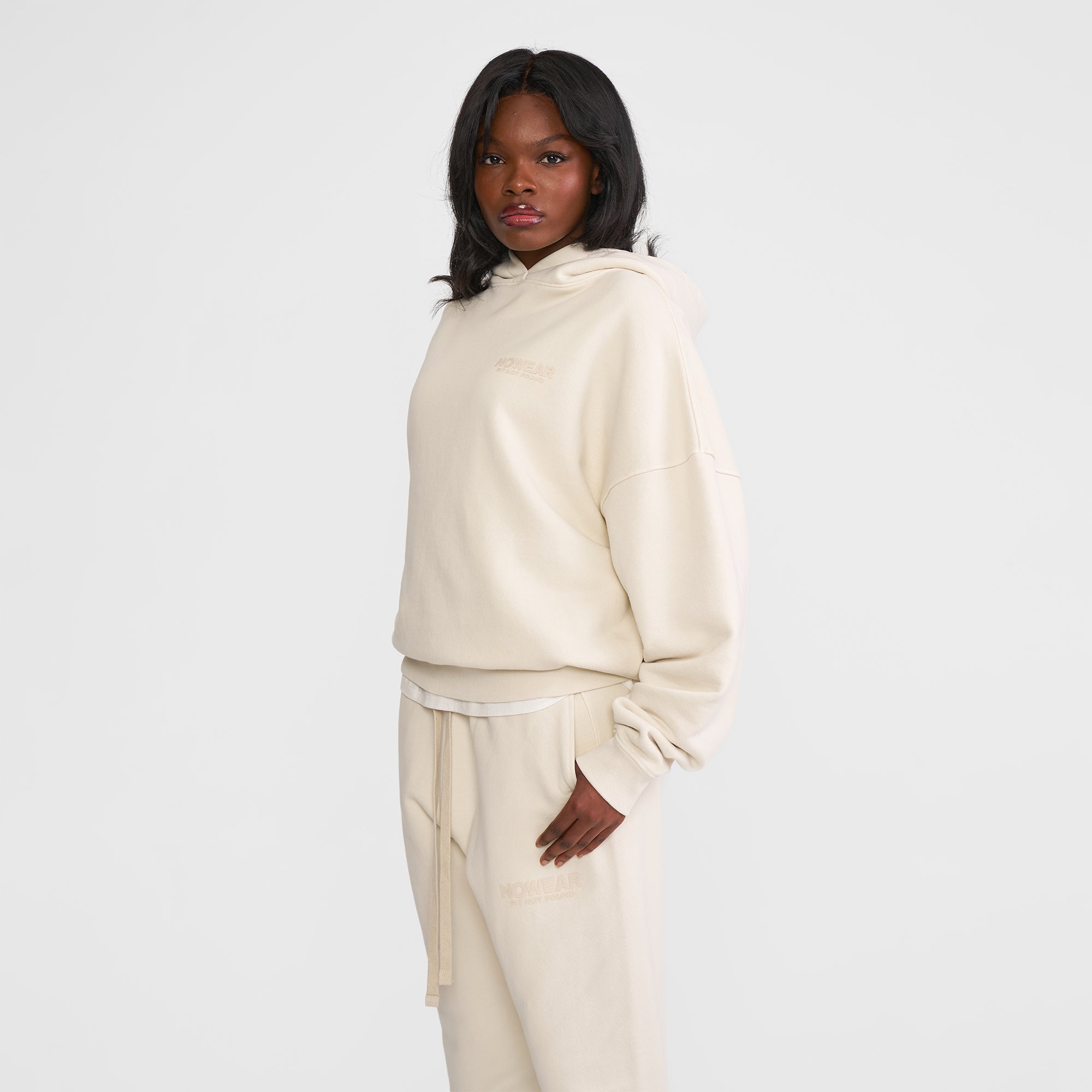 'Fit Not Found' Hoodie - Khaki with Khaki Logo