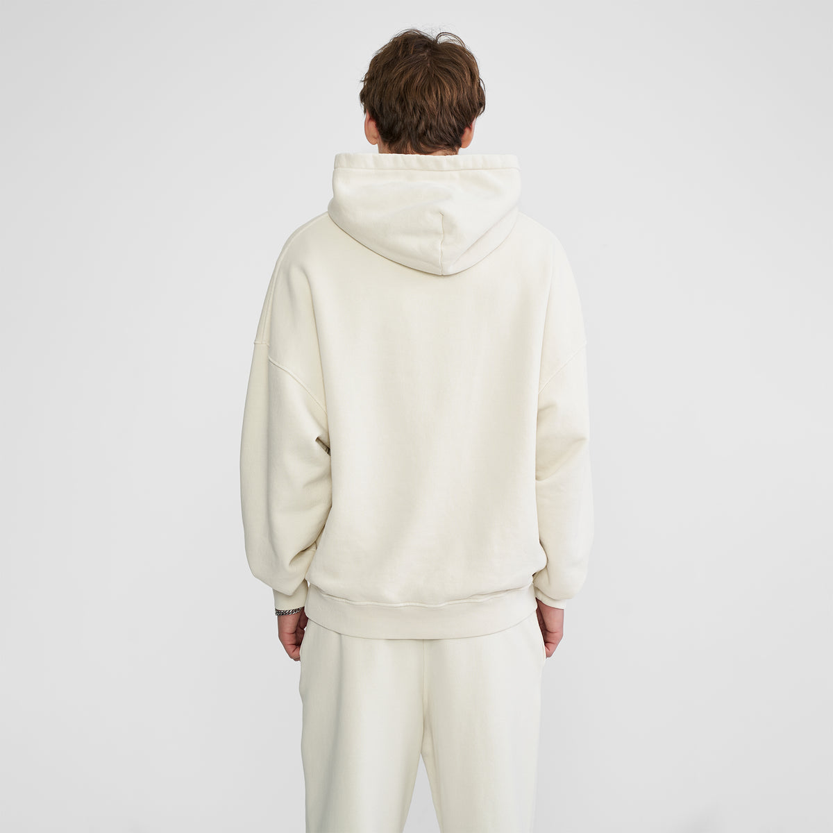 Oversized OG Hoodie - Marshmallow with Brown Logo