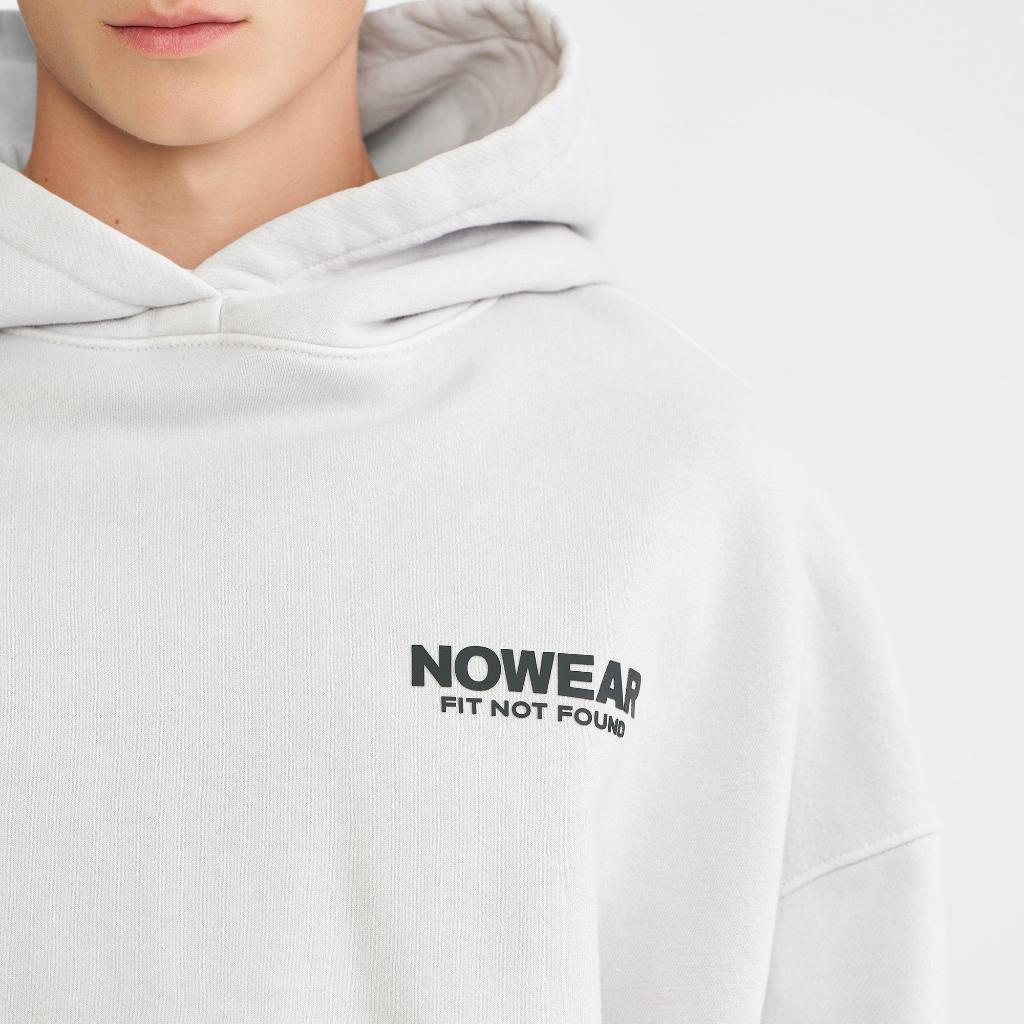 'Fit Not Found' Hoodie - Arctic Gray with Black Logo