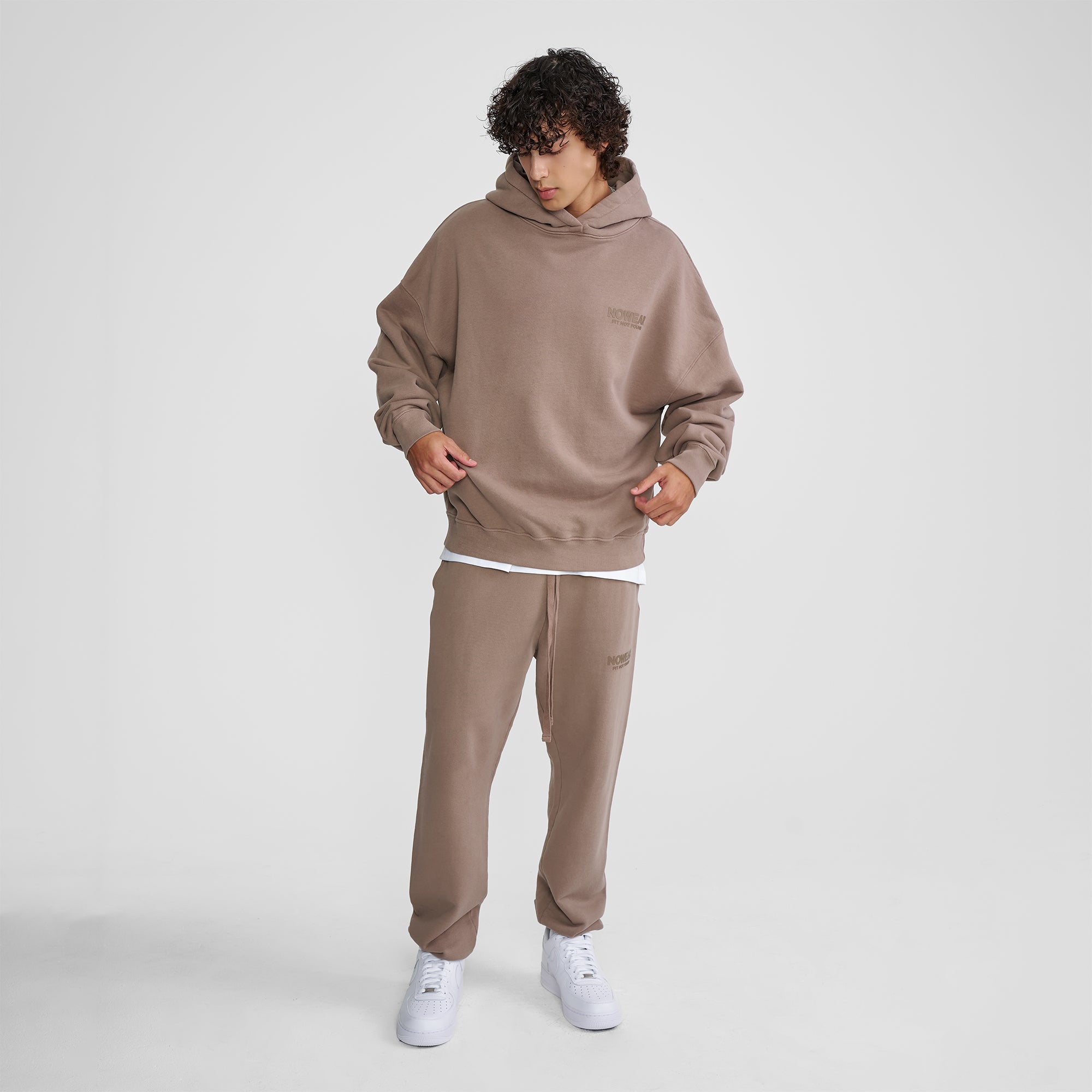 'Fit Not Found' Hoodie - Brown with Brown Logo