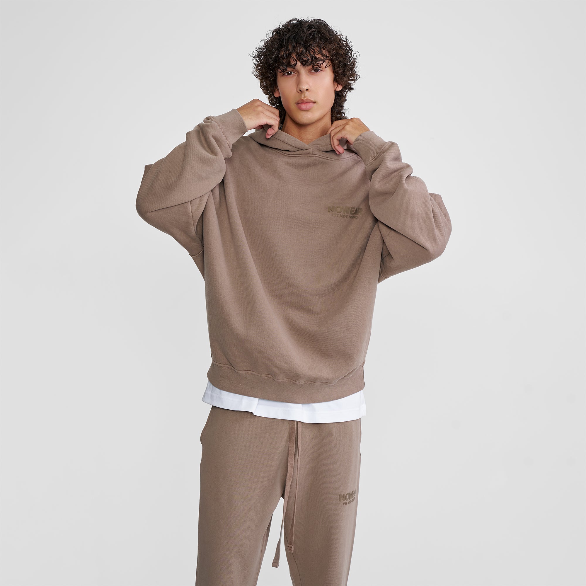 'Fit Not Found' Hoodie - Brown with Brown Logo