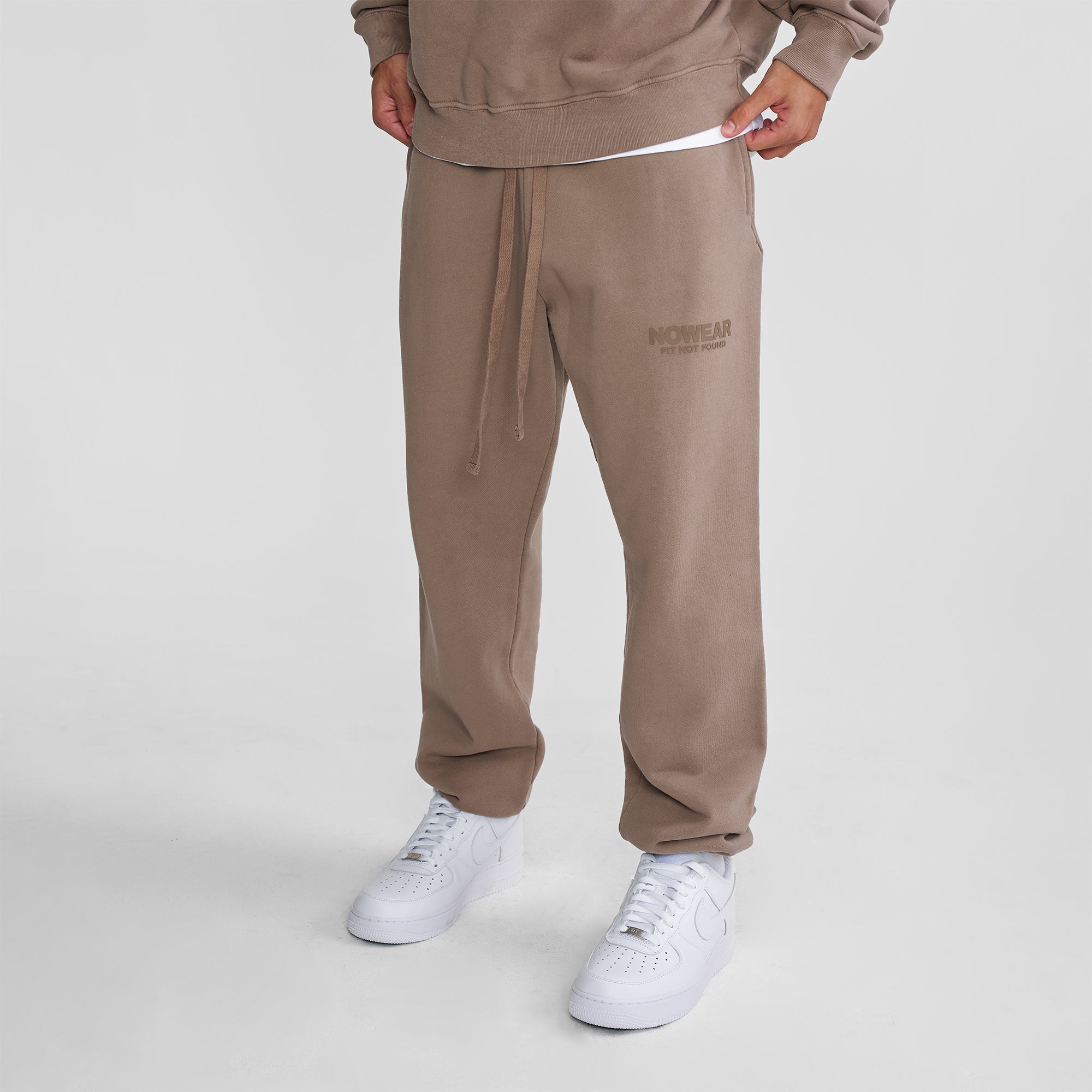 'Fit Not Found' Joggers - Brown with Brown Logo