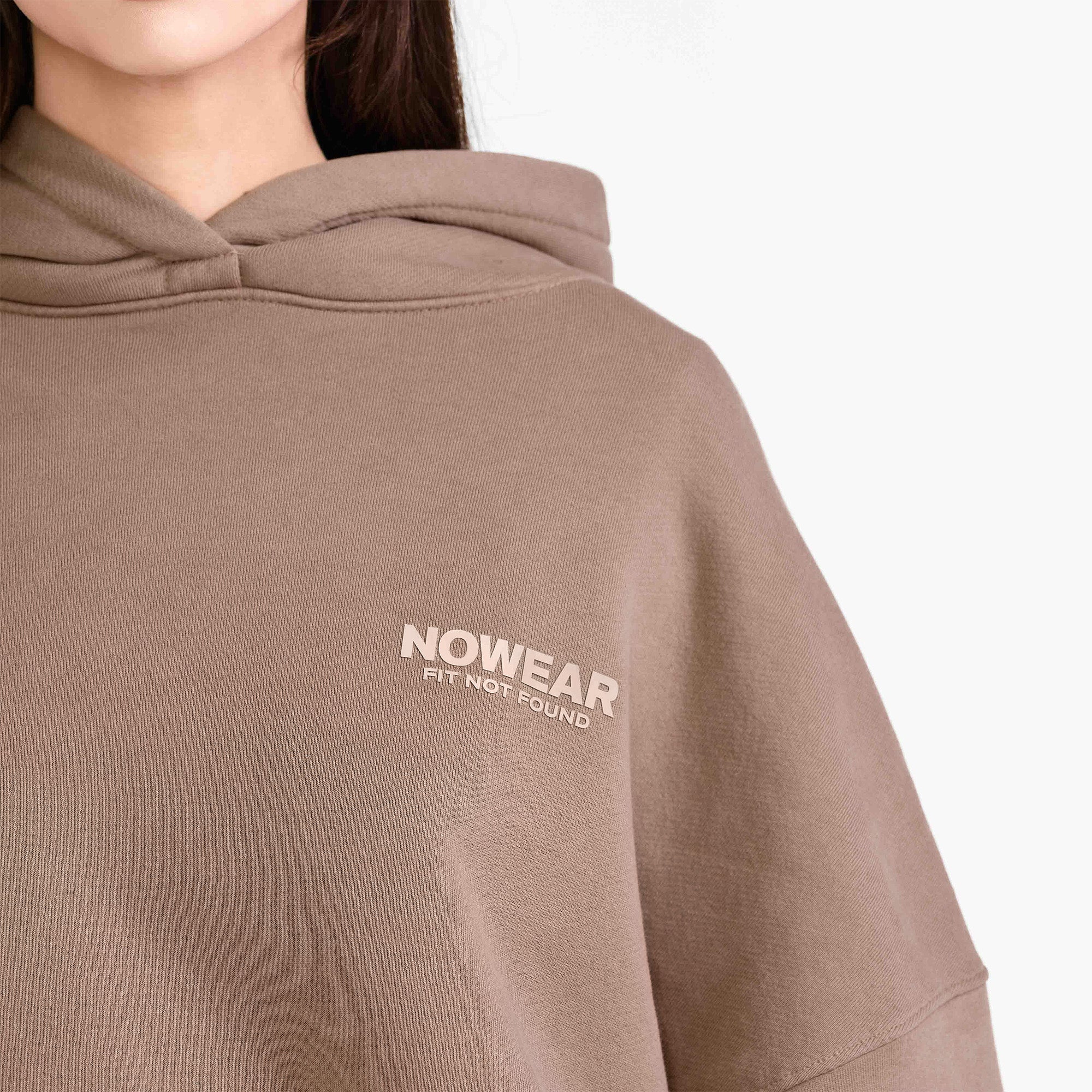 'Fit Not Found' Hoodie - Brown with Matte Cream Logo