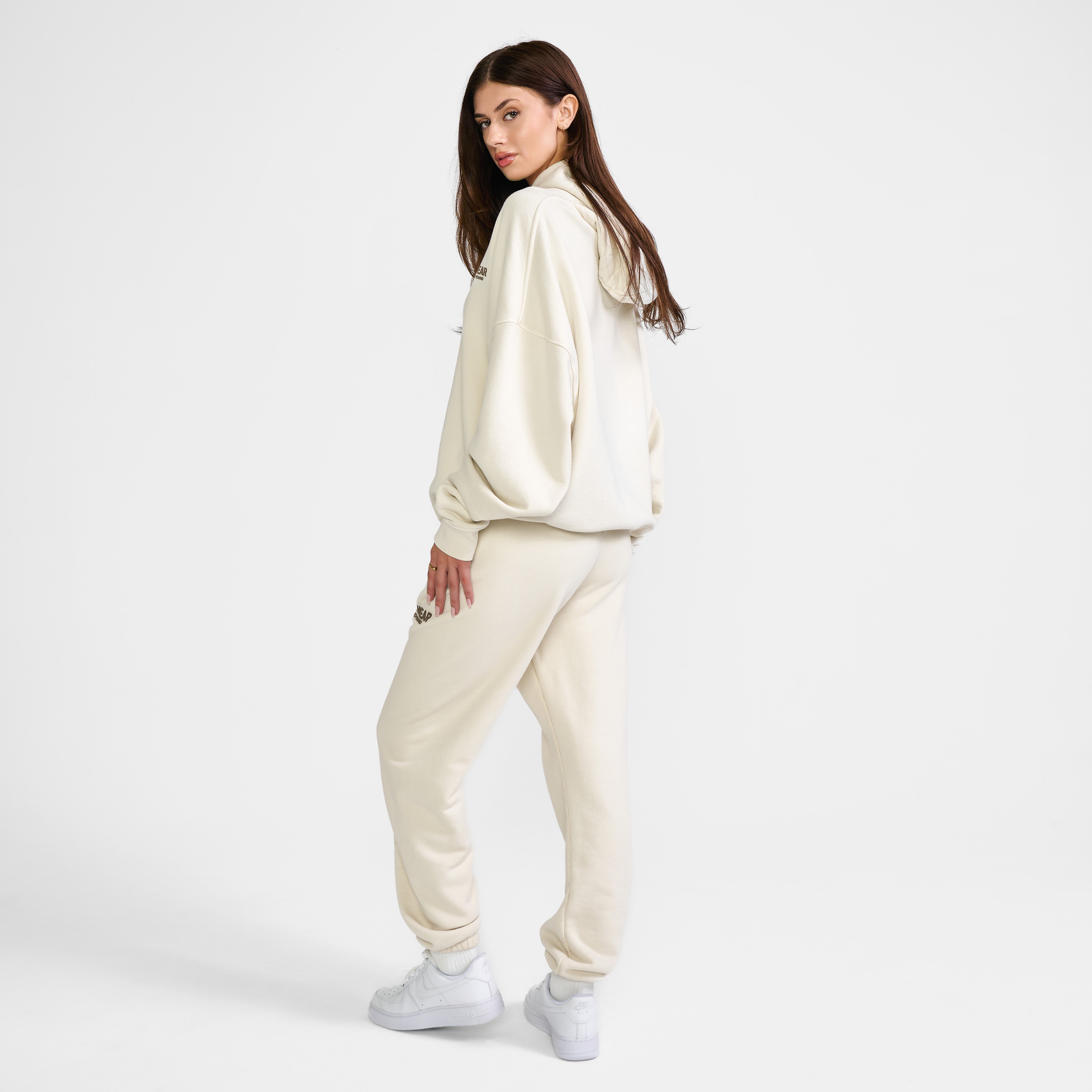 'Fit Not Found' Hoodie - Khaki with Brown Logo