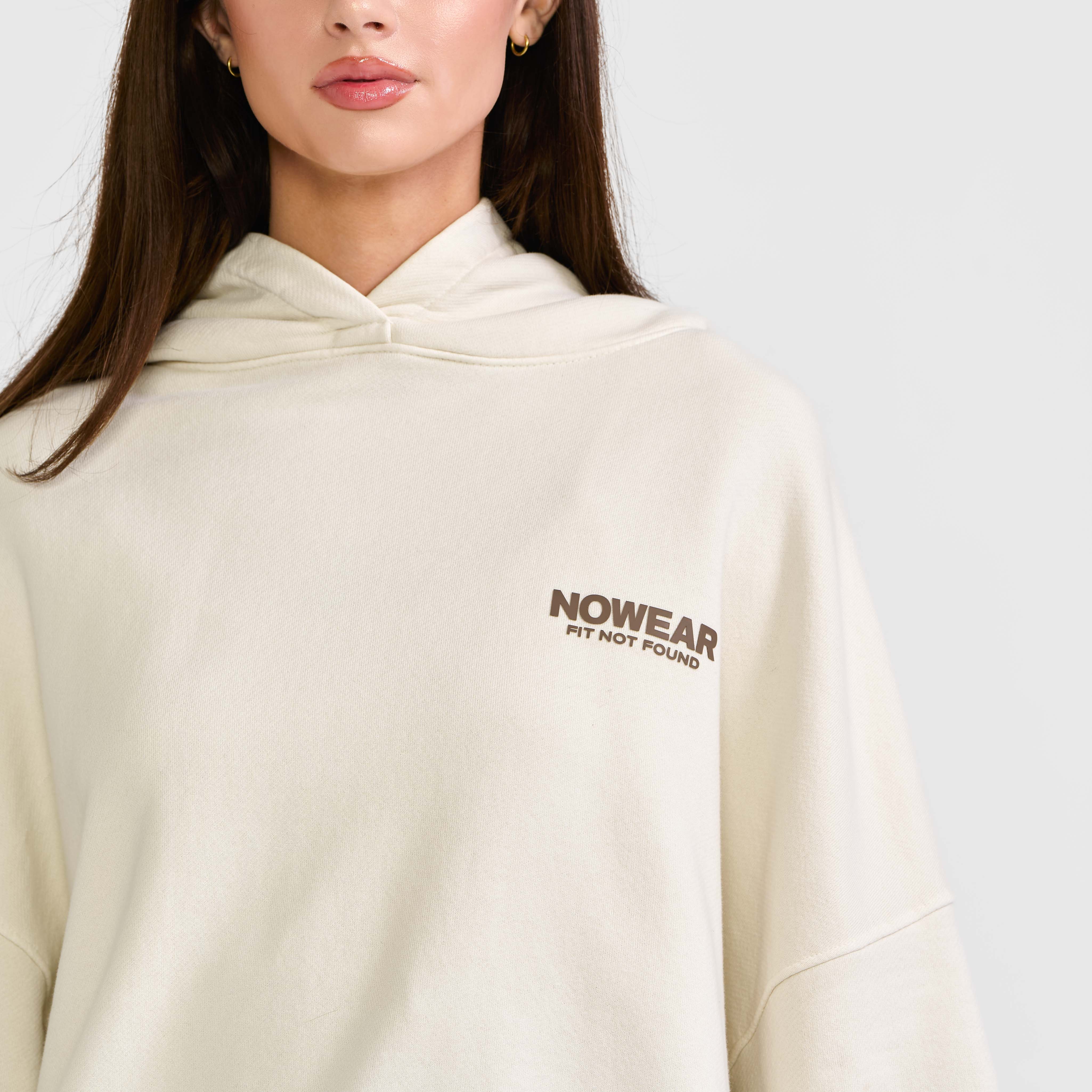 'Fit Not Found' Hoodie - Khaki with Brown Logo