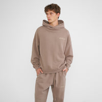 Oversized OG Hoodie - Brown with Matte Cream Logo