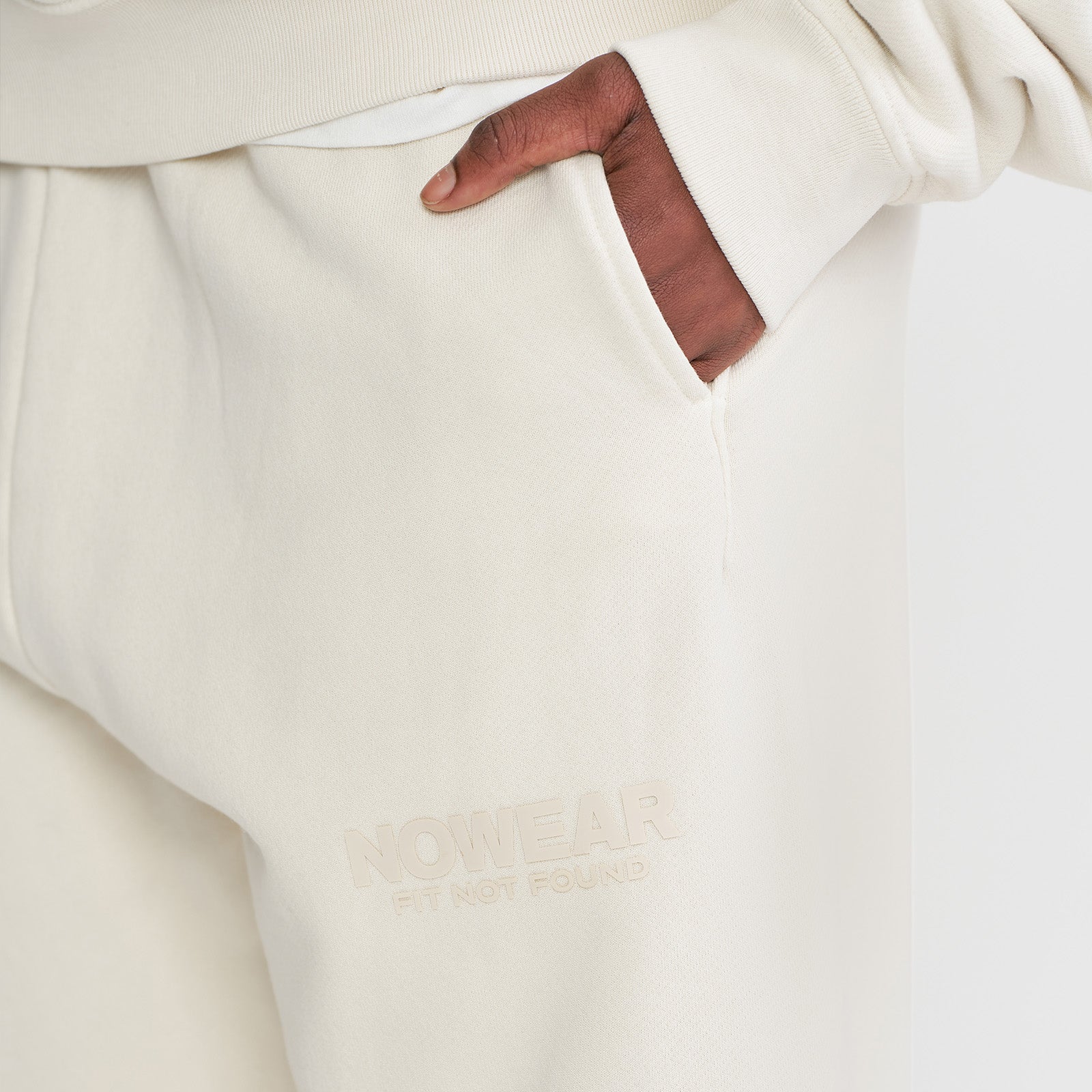 'Fit Not Found' Joggers - Marshmallow with matching Logo