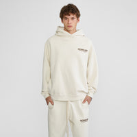 Oversized OG Hoodie - Marshmallow with Brown Logo