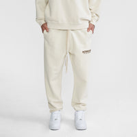 'Fit Not Found' Joggers - Marshmallow with Brown Logo