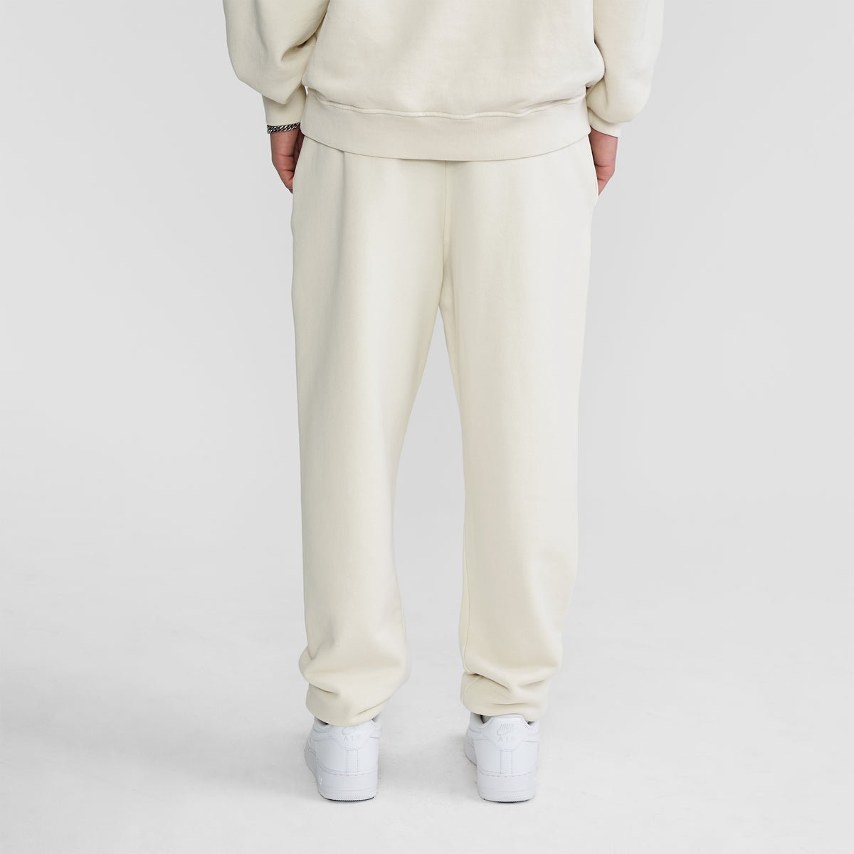 'Fit Not Found' Joggers - Marshmallow with Brown Logo