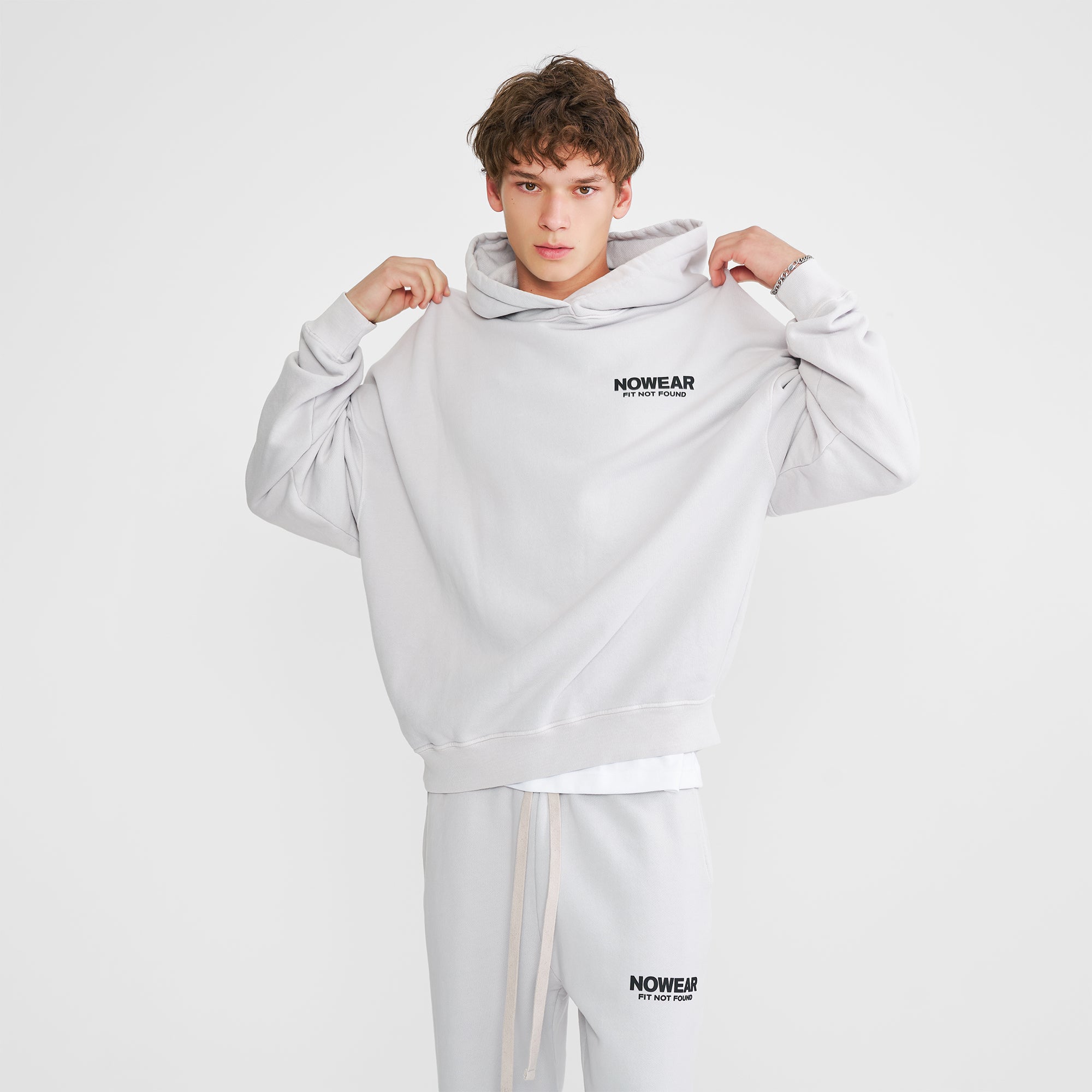 'Fit Not Found' Hoodie - Arctic Gray with Black Logo