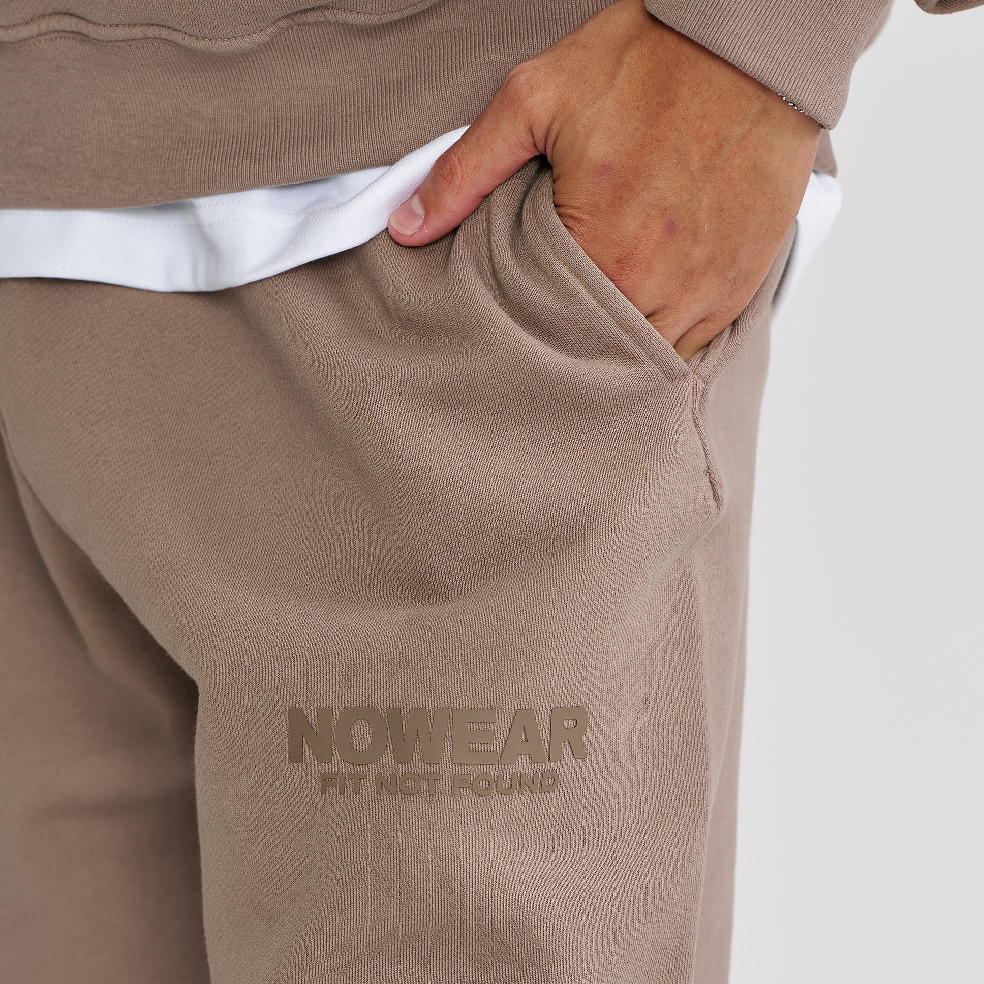 'Fit Not Found' Joggers - Brown with Brown Logo