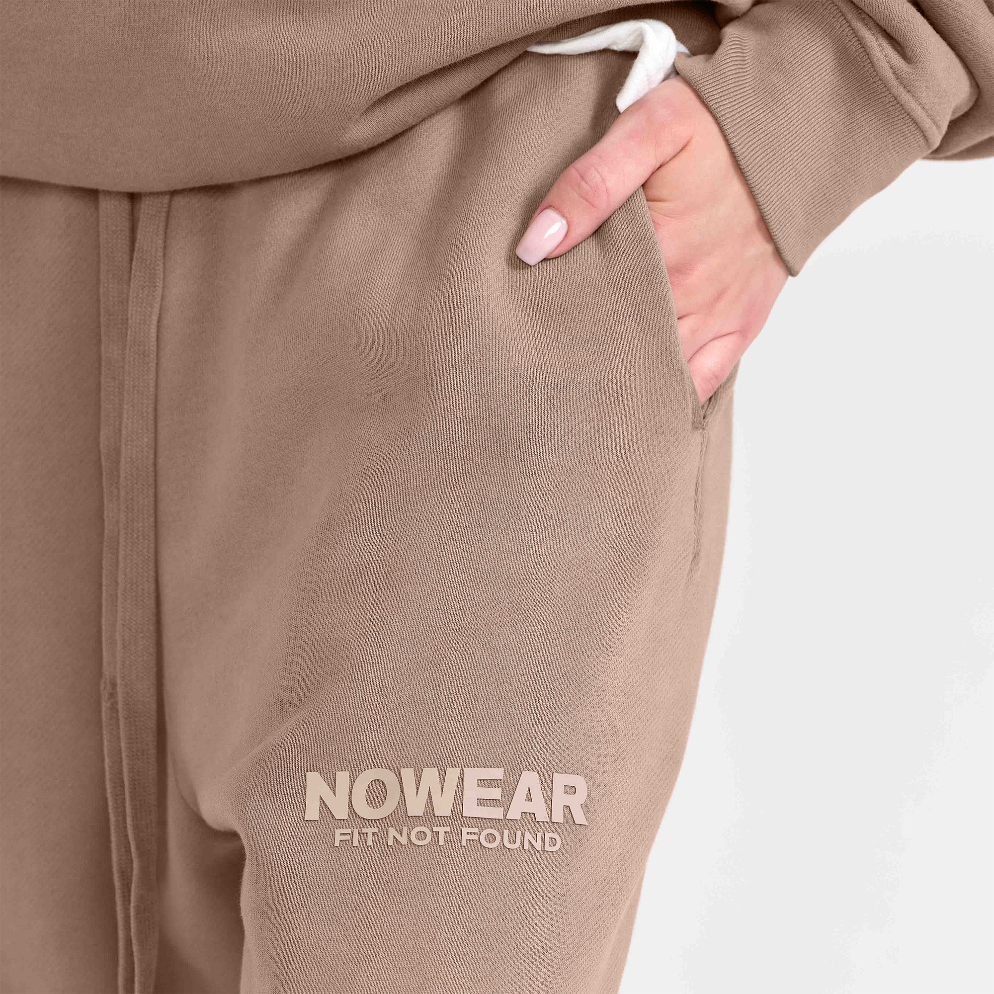 'Fit Not Found' Joggers - Brown with Matte Cream Logo