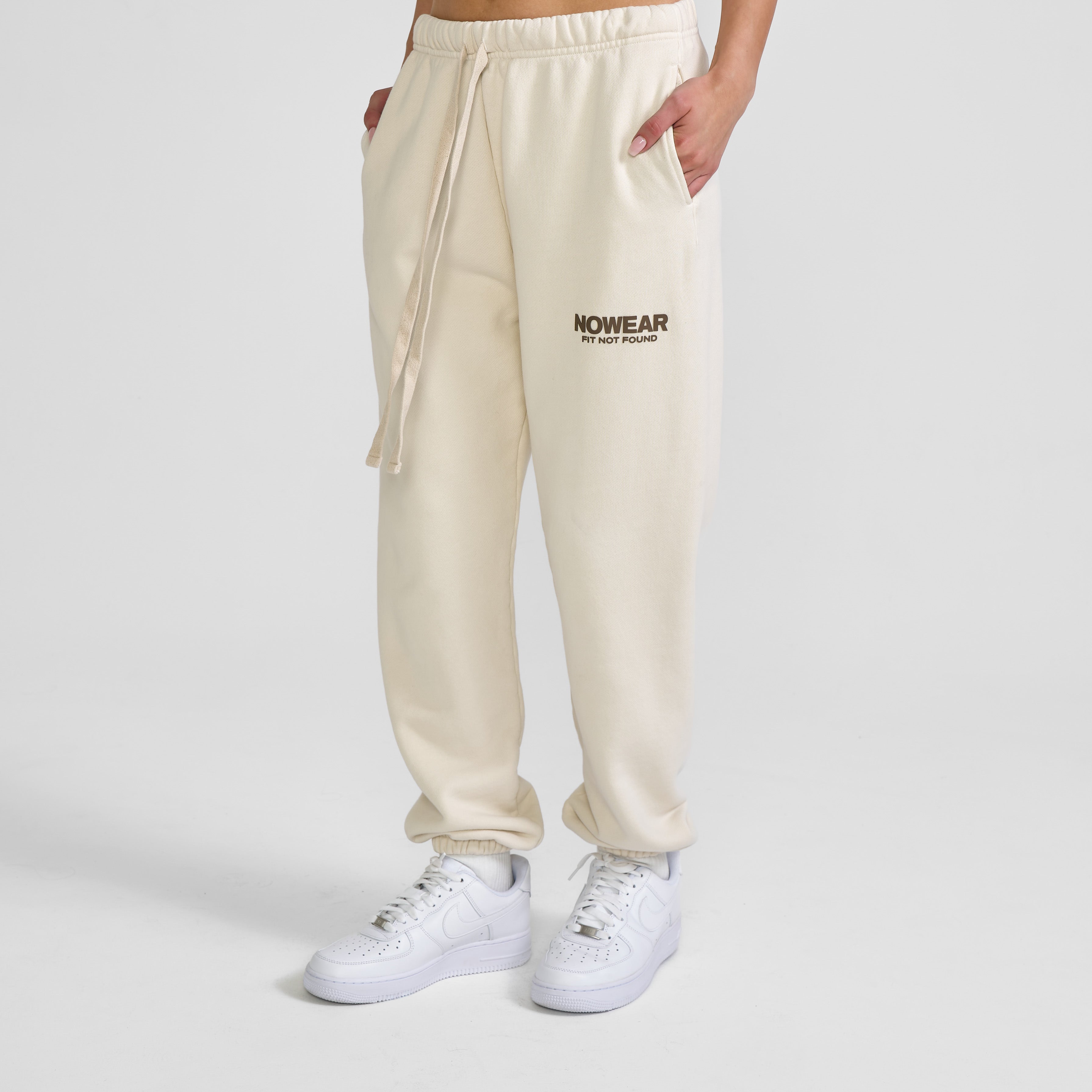 'Fit Not Found' Joggers - Khaki with Brown Logo