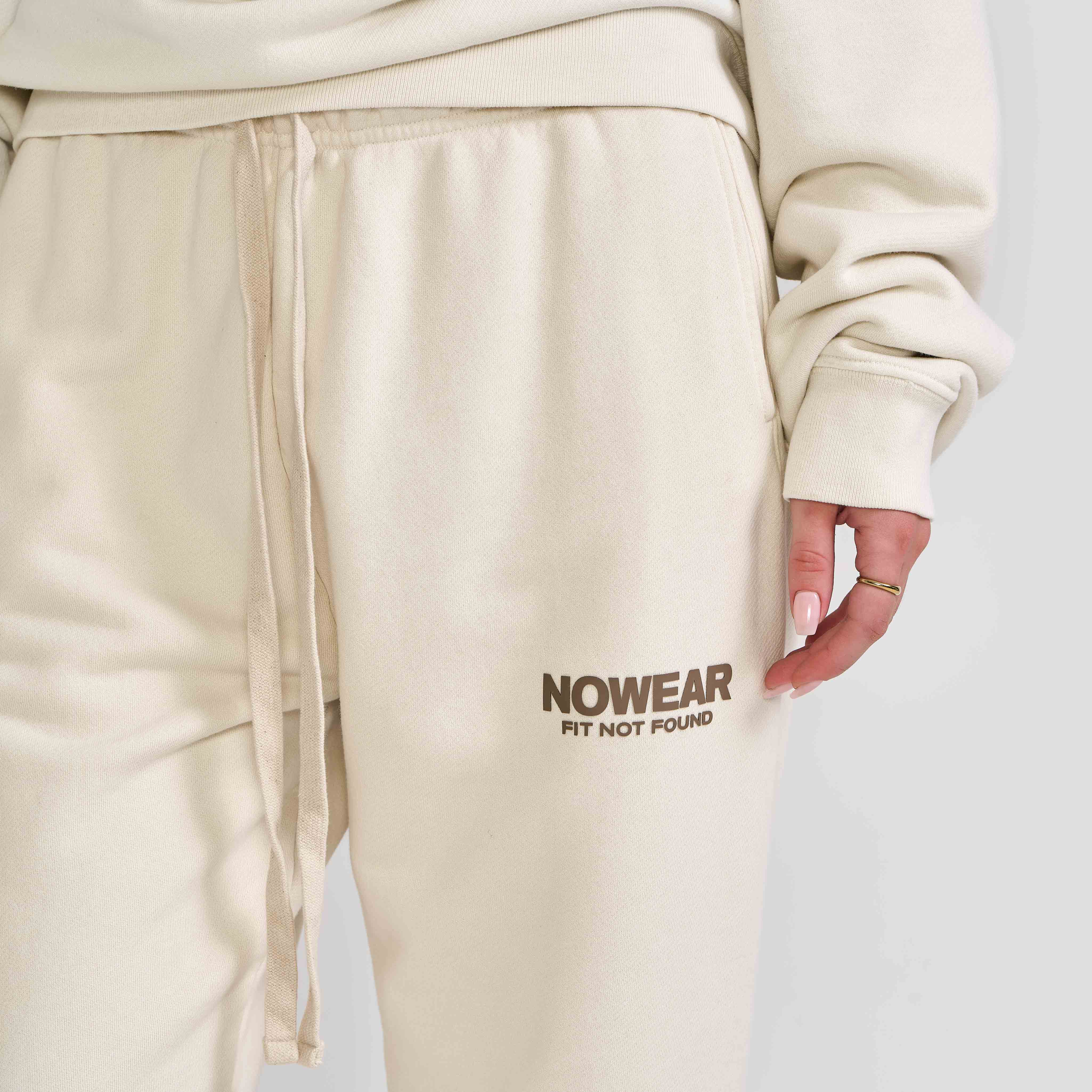 'Fit Not Found' Joggers - Khaki with Brown Logo