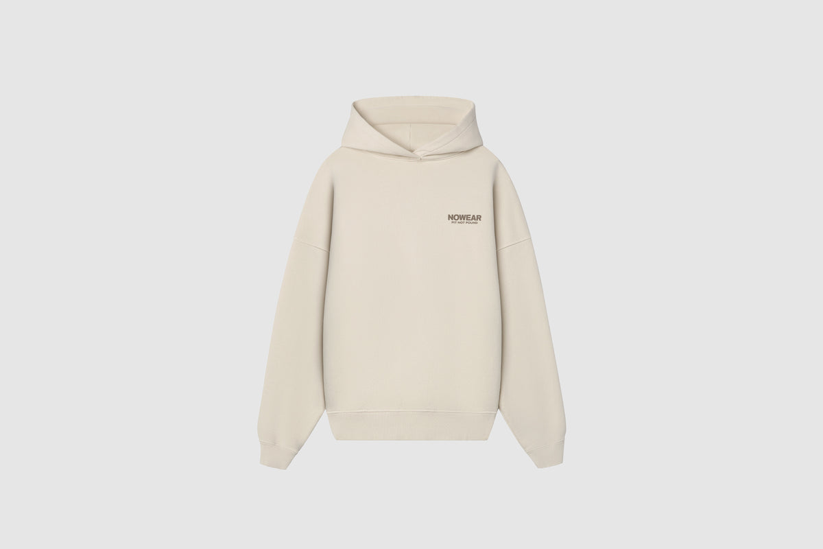 Oversized OG Hoodie - Marshmallow with Brown Logo